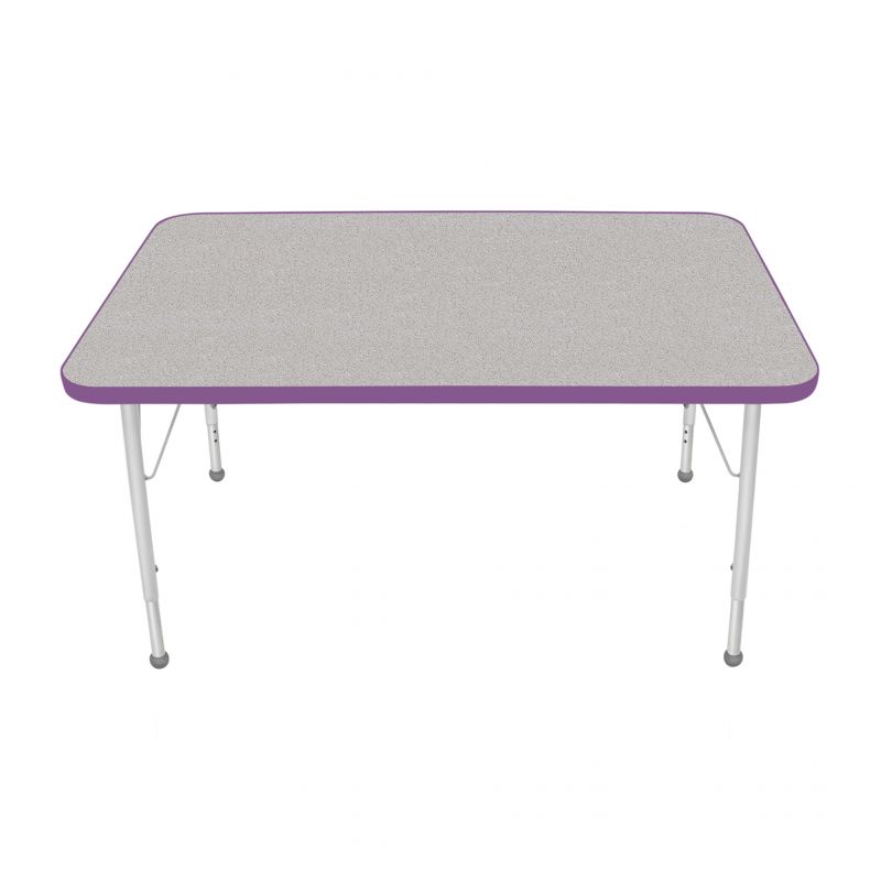 30" X 48" Rectangle Table - Top Color: Gray Nebula, Edge Color: Purple