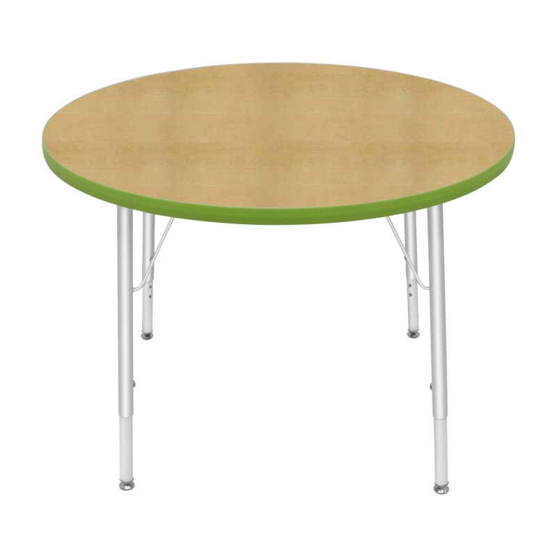 36" Round Table - Top Color: Maple, Edge Color: Sour Apple