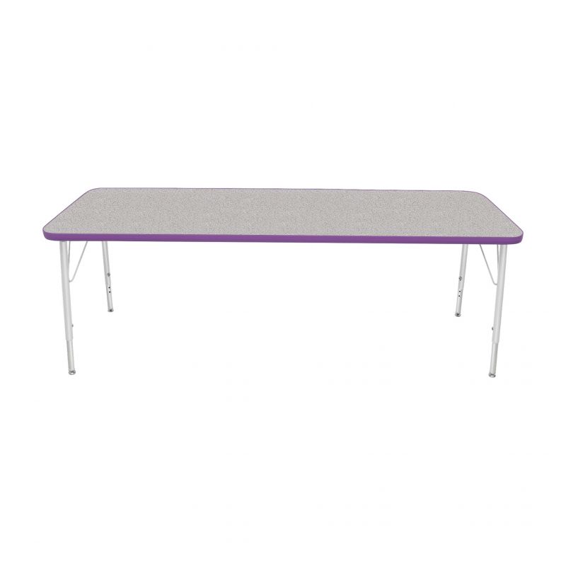 24" X 72" Rectangle Table - Top Color: Gray Nebula, Edge Color: Purple