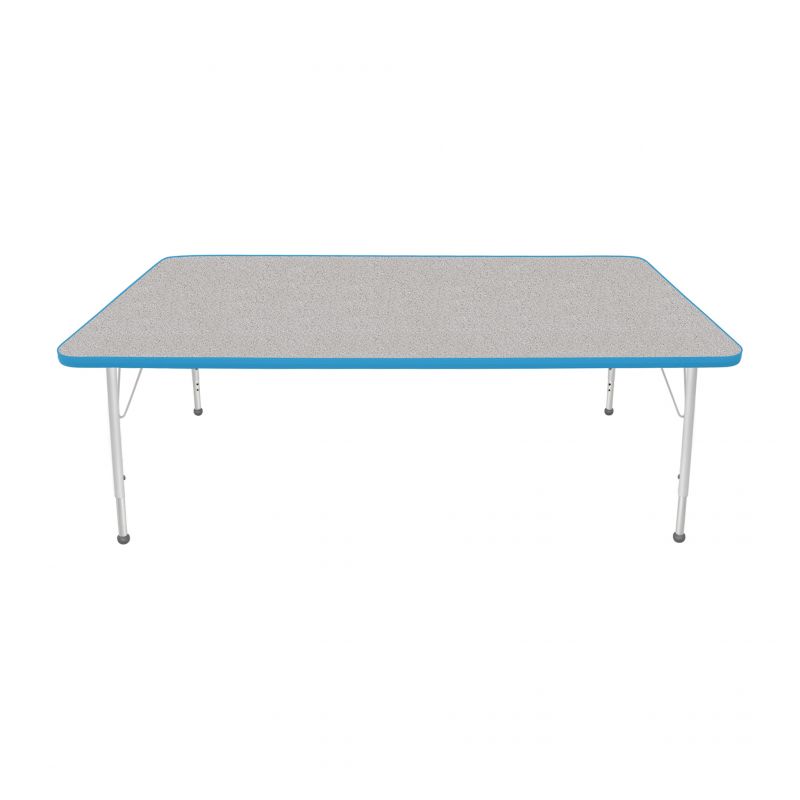 42" X 72" Rectangle Table - Top Color: Gray Nebula, Edge Color: Bright Blue