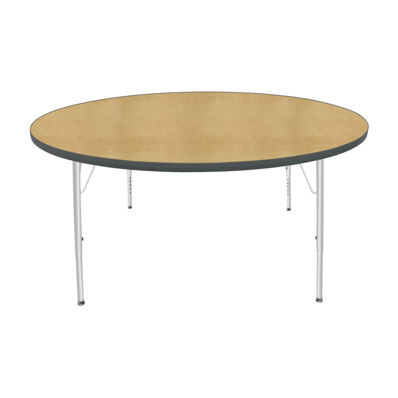 60" Round Table - Top Color: Maple, Edge Color: Graphite