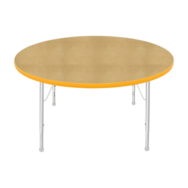 48" Round Table - Top Color: Maple, Edge Color: Yellow