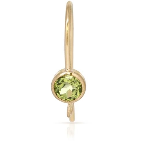 14K Gold Earwire With 4Mm Peridot