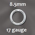 Sterling Silver Open Jump Ring - 8.5Mm, 17 Gauge