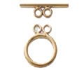 14Kt Gold Filled 2-Strand Smooth Toggle Clasp - 15Mm