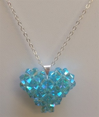 4Mm Puff Heart- Light Turquoise Ab 2x