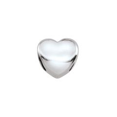 Sterling Silver Heart Bead - 5Mm - 1.5Mm Hole Size