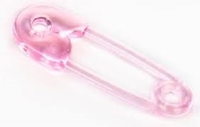 Plastic Diaper Pin Shower Favor - Pink