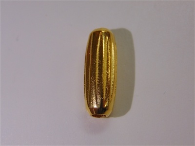 25X9mm Ridged Cylinder Gold Washed