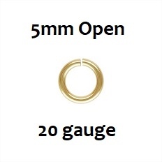14K Gold Filled Open Jump Ring - 5Mm, 20Ga
