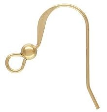 14K Gold Filled Flat Fishhook With Bead