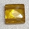 Cubic Zirconia Square Bead- 2 Hole- Yellow