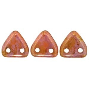 Czechmates 2 Hole Triangle Beads-Luster Rose Gold Topaz