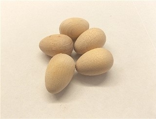 Wood Egg - Thrush - 7/8" X 1 3/8"