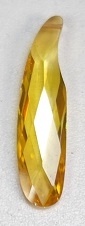 Cubic Zirconia Long Curved Flat Teardrop- Yellow