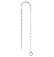 Sterling Silver U-Threader Earring - Bead Chain Drop With Ring #3