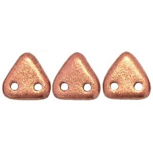 Czechmates 2 Hole Triangle Beads-Matte Metallic Copper