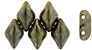 Matubo Gemduo Bead, 8X5mm, 2-Hole - Opaque Olive Bronze Picasso