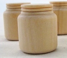 Wood Miniature Mason Jar - 3/4" X 15/16"