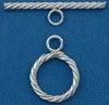 Sterling Silver Filled Twisted Toggle - 17Mm