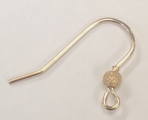 14K Gold Filled Fish Hook With 3Mm Frosted Bead