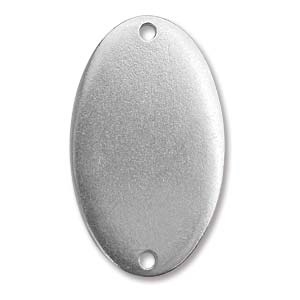 1 7/8" X 1" Pewter Oval - 2 Holes
