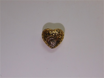 15X13.5Mm Filigree Heart Antique Gold Washed