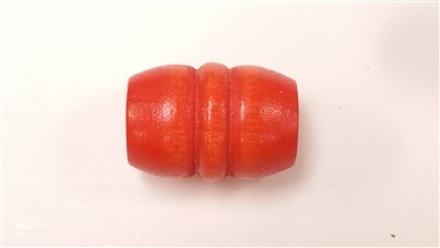 Finished Wood Beads - 28Mm Grooved Oval- Orange