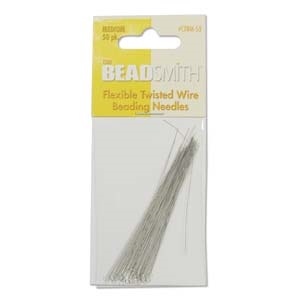 Beadsmith Flexible Twisted Wire Beading Needles - Medium, 50Pc