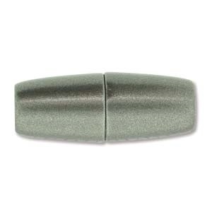 10 X 26Mm, Fits 6Mm Cord, Large Hole Magnetic Clasp-Matte Granite