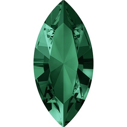 Swarovski #4228, 6 X 3Mm Pointed Back Navette- Emerald