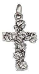 Sterling Silver Charm- Leafy Cross