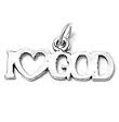 Sterling Silver I Heart God Charm