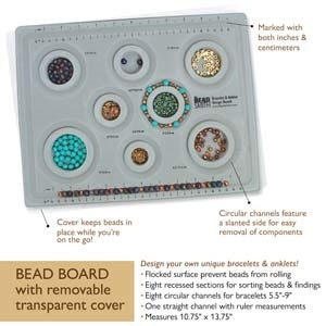 Flocked Bracelet Bead Board - 8 Sizes With Travel Lid