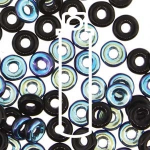 Czech Glass O Bead Jet Ab