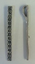 Marcasite Stick Pendant - 1 1/8" Long Sterling Silver Necklace