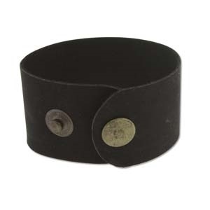 Leather Cuff - Black, 1 1/2" X 9"