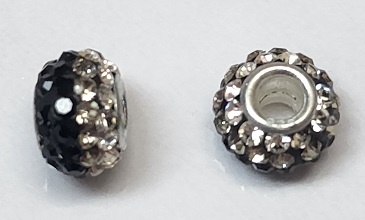 Swarovski Large Hole 8Mm Pave Rondelle Bead - Crystal to Jet Ombre