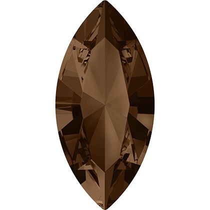 Swarovski #4228, 6 X 3Mm Pointed Back Navette- Smoked Topaz