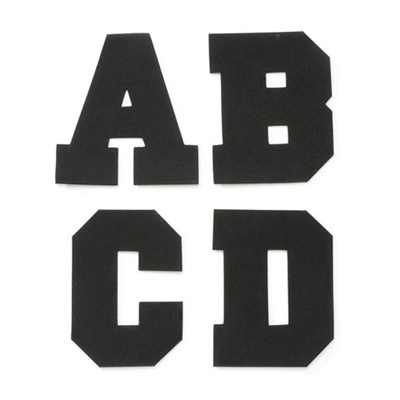 Foamies Stickers- 4" Letters - Varsity Font, Black