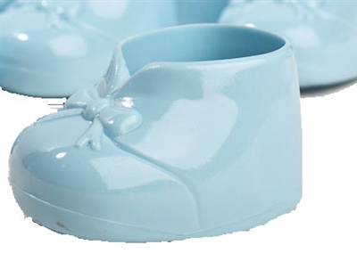 Plastic Baby Bootie Shower Favor in Blue