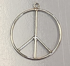Sterling Silver Charm - Thin Peace Sign