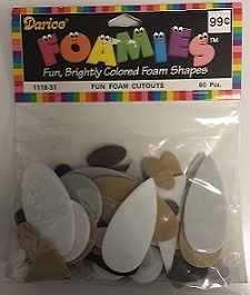 Pre-Cut Shapes- Brown, Grey, Tan & White #1118-31