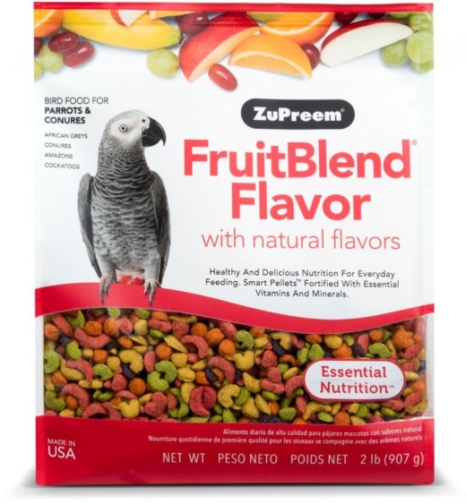 Zupreem FruitBlend Flavor Bird Food for Parrots & Conures - 2 Pound - DS