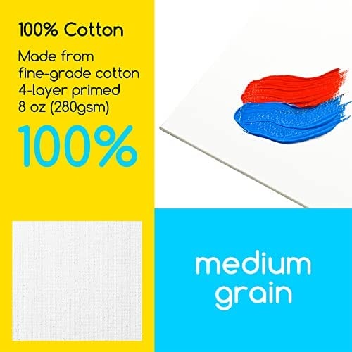 Meeden 15-Pack Canvas Boards For Painting, 12 × 16 Inches Blank White Canvas Panels, 100% Cotton, 8 Oz Gesso-Primed, Canvas Art Supplies For Acrylic Pouring Airbrushing & Oil Painting