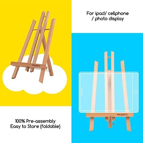 12 Pack Small Wood Table Top Easels for Painting, Canvas Display Stands for
