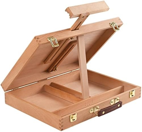 Meeden Table Easel Box, Adjustable Beech Wood Tabletop Sketchbox
