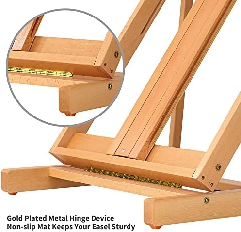 Meeden Easel Stand For Painting, Large Easel, Painting Easel, Wooden Easel, Indoor Artist Easel, Solid Beech Wood Studio Easel, Holds Canvas Art Up To 104"