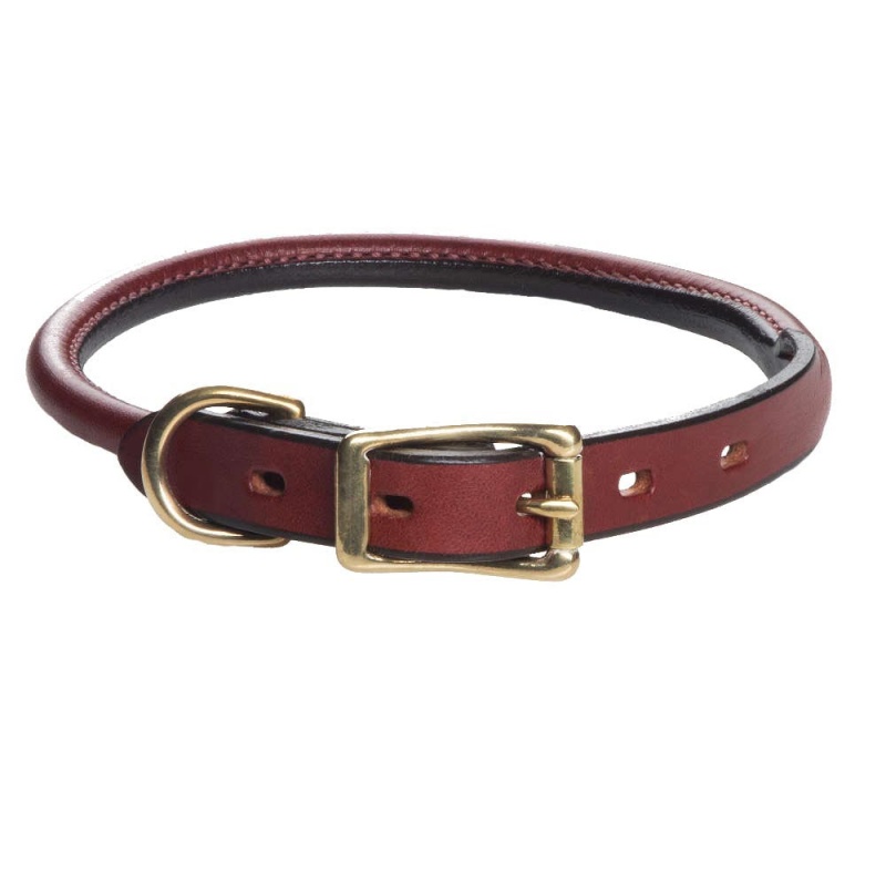 Leather Rolled Collar - Chestnut Leather Rolled Collar - Chestnut - Rolled Standard / 14 Inch