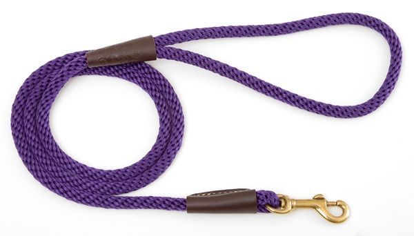 Mendota Snap Leash - Small 3/8 Inch - Purple / 4 Feet